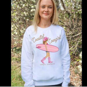 SIMPLY SOUTHERN WHITE "COASTAL COWGIRL" SWEATSHIRT